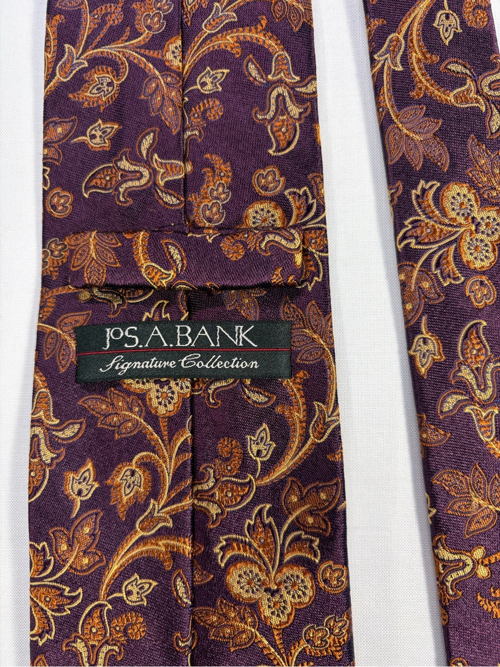 Jos. A. Bank Purple and Gold Paisley Silk Tie